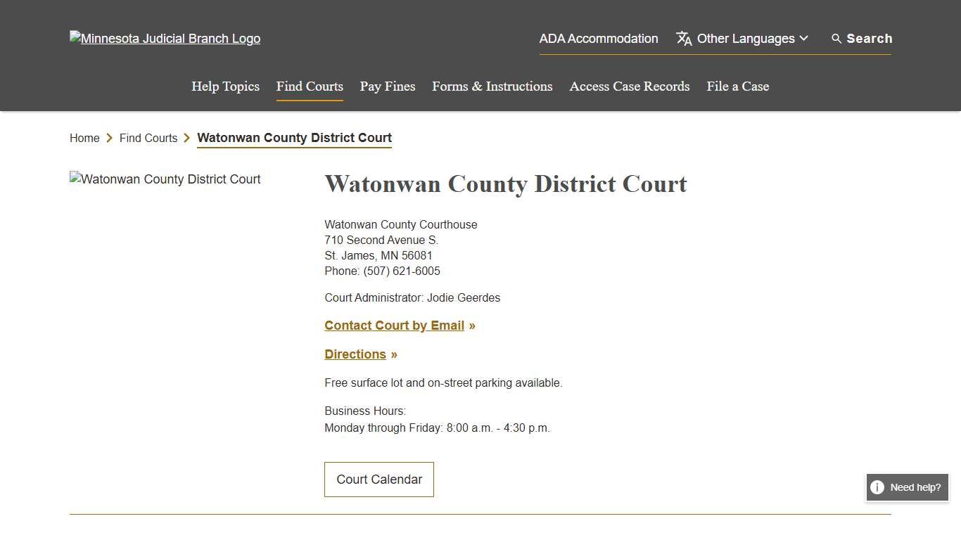 Watonwan County District Court